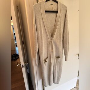 Free People Gray Long Cardigan